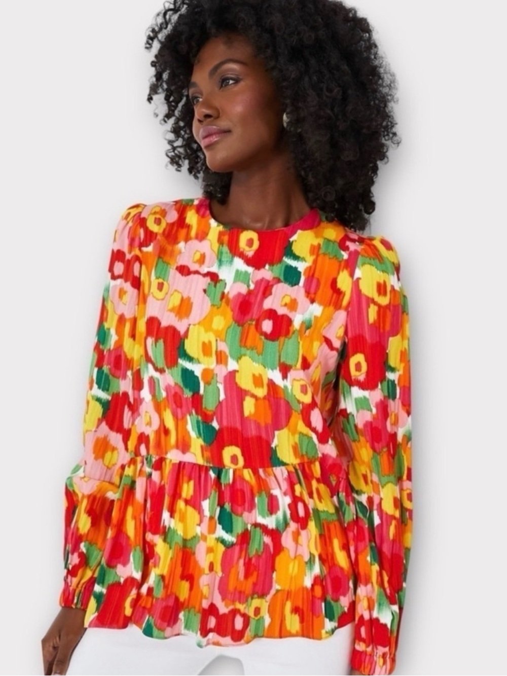 Tuckernuck Pomander Place Pink, Red, Yellow & Green Floral Top